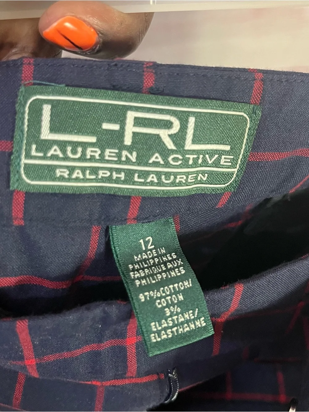 Lauren‎ Active Ralph Lauren Blue Red Bermuda Shorts Size 12